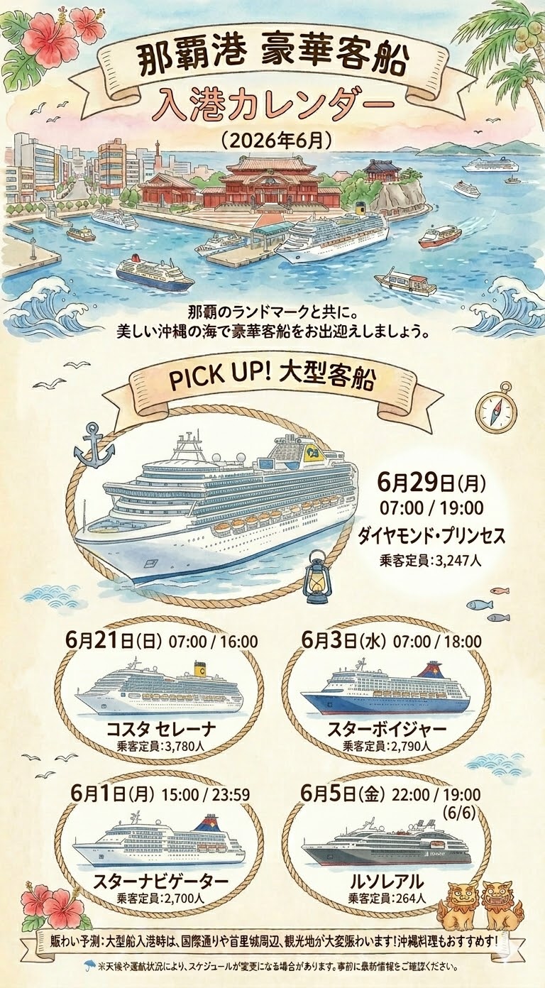 今日の那覇クルーズターミナルの入港予定|2026年4月最新 | クマリス 