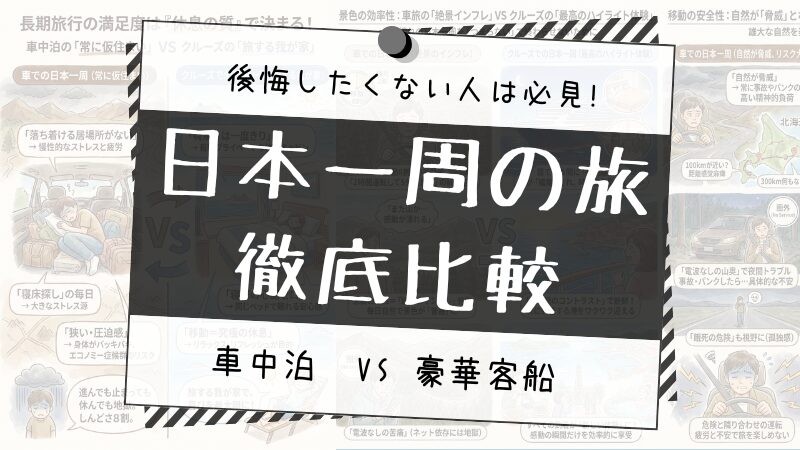 【車旅 vs 船旅】格安の日本一周がつまらない、後悔する理由とおすすめの対策 
